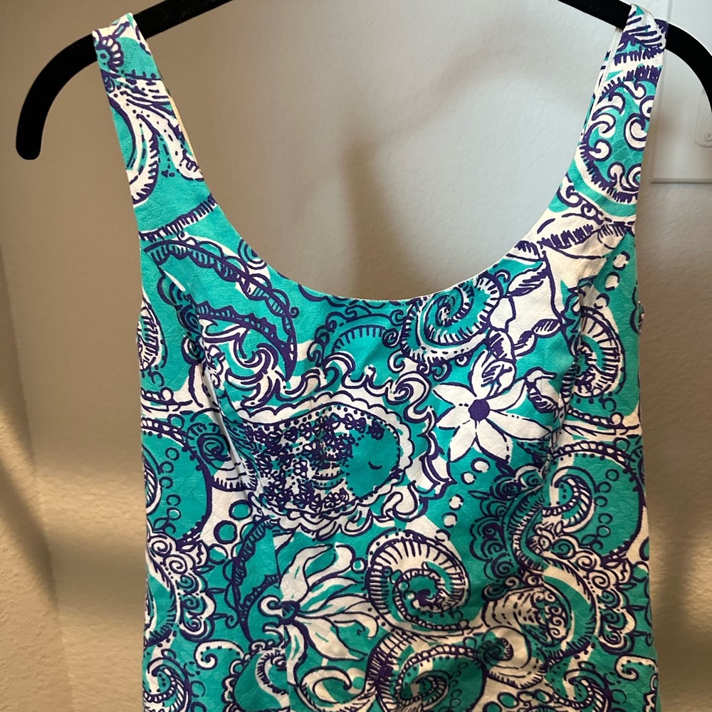 Lilly Pulitzer Eaton Montauk Seafoam Teal Green Sleeveless Shift Dress size 2 - Picture 4 of 7